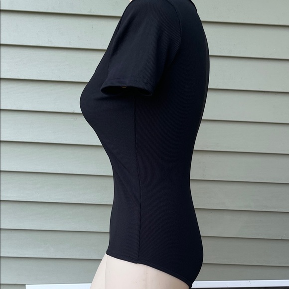 New Amazon Black Ribbed Bodysuit - Picture 2 of 12